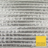11 COLOURS - Sequin Stripe Sparkly Shiny Stretch Mesh Net Tulle Dress Fabric 58"