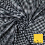 15 COLOURS - Small 1/8" Mini Gingham Square Check Polycotton Fabric Dress Craft