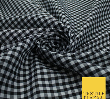 15 COLOURS - Medium 1/4" Gingham Square Check Polycotton Fabric Dress Craft 44"