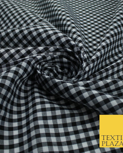 15 COLOURS - Medium 1/4" Gingham Square Check Polycotton Fabric Dress Craft 44"