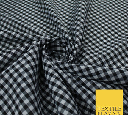 15 COLOURS - Medium 1/4" Gingham Square Check Polycotton Fabric Dress Craft 44"