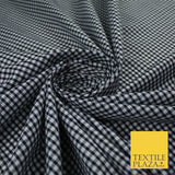 15 COLOURS - Small 1/8" Mini Gingham Square Check Polycotton Fabric Dress Craft