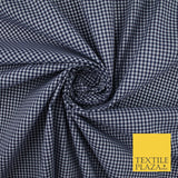 15 COLOURS - Small 1/8" Mini Gingham Square Check Polycotton Fabric Dress Craft