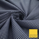 15 COLOURS - Small 1/8" Mini Gingham Square Check Polycotton Fabric Dress Craft