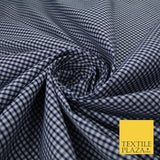 15 COLOURS - Small 1/8" Mini Gingham Square Check Polycotton Fabric Dress Craft