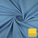 15 COLOURS - Small 1/8" Mini Gingham Square Check Polycotton Fabric Dress Craft