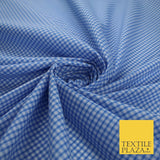 15 COLOURS - Small 1/8" Mini Gingham Square Check Polycotton Fabric Dress Craft