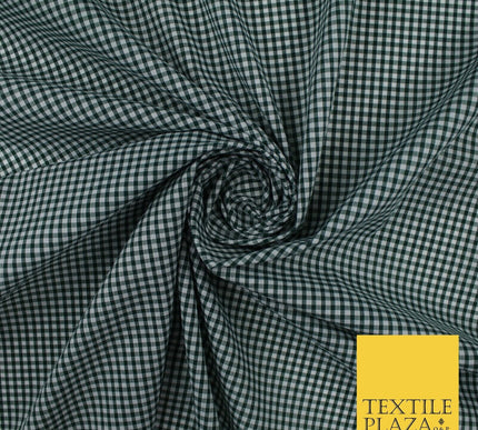 15 COLOURS - Small 1/8" Mini Gingham Square Check Polycotton Fabric Dress Craft