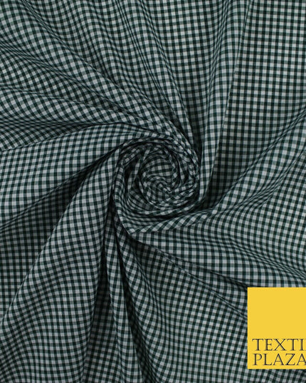 15 COLOURS - Small 1/8" Mini Gingham Square Check Polycotton Fabric Dress Craft