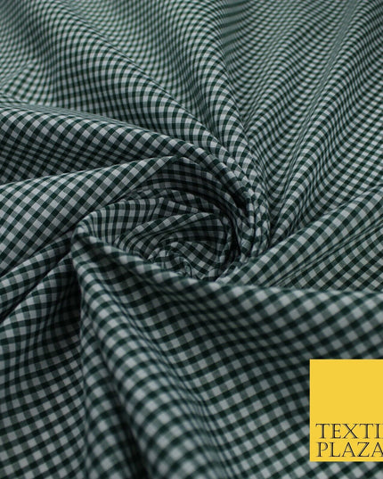 15 COLOURS - Small 1/8" Mini Gingham Square Check Polycotton Fabric Dress Craft