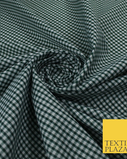 15 COLOURS - Small 1/8" Mini Gingham Square Check Polycotton Fabric Dress Craft