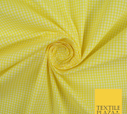15 COLOURS - Small 1/8" Mini Gingham Square Check Polycotton Fabric Dress Craft