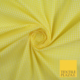 15 COLOURS - Small 1/8" Mini Gingham Square Check Polycotton Fabric Dress Craft