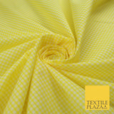 15 COLOURS - Small 1/8" Mini Gingham Square Check Polycotton Fabric Dress Craft