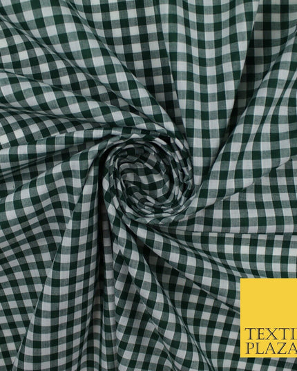 15 COLOURS - Medium 1/4" Gingham Square Check Polycotton Fabric Dress Craft 44"