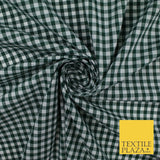 15 COLOURS - Medium 1/4" Gingham Square Check Polycotton Fabric Dress Craft 44"