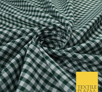 15 COLOURS - Medium 1/4" Gingham Square Check Polycotton Fabric Dress Craft 44"