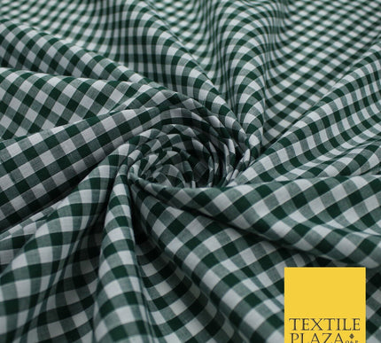 15 COLOURS - Medium 1/4" Gingham Square Check Polycotton Fabric Dress Craft 44"