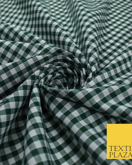 15 COLOURS - Medium 1/4" Gingham Square Check Polycotton Fabric Dress Craft 44"