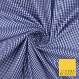 15 COLOURS - Small 1/8" Mini Gingham Square Check Polycotton Fabric Dress Craft