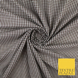 15 COLOURS - Small 1/8" Mini Gingham Square Check Polycotton Fabric Dress Craft