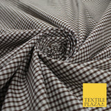 15 COLOURS - Small 1/8" Mini Gingham Square Check Polycotton Fabric Dress Craft