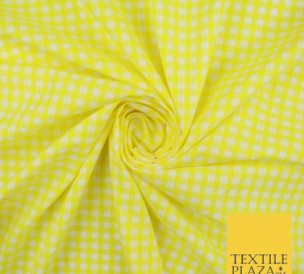 15 COLOURS - Medium 1/4" Gingham Square Check Polycotton Fabric Dress Craft 44"