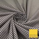 15 COLOURS - Small 1/8" Mini Gingham Square Check Polycotton Fabric Dress Craft