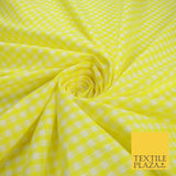 15 COLOURS - Medium 1/4" Gingham Square Check Polycotton Fabric Dress Craft 44"