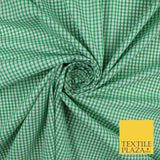 15 COLOURS - Small 1/8" Mini Gingham Square Check Polycotton Fabric Dress Craft