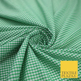 15 COLOURS - Small 1/8" Mini Gingham Square Check Polycotton Fabric Dress Craft