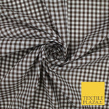 15 COLOURS - Medium 1/4" Gingham Square Check Polycotton Fabric Dress Craft 44"