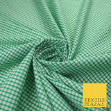 15 COLOURS - Small 1/8" Mini Gingham Square Check Polycotton Fabric Dress Craft
