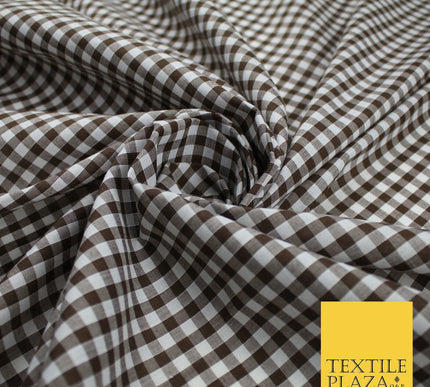 15 COLOURS - Medium 1/4" Gingham Square Check Polycotton Fabric Dress Craft 44"
