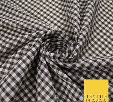 15 COLOURS - Medium 1/4" Gingham Square Check Polycotton Fabric Dress Craft 44"