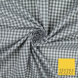 15 COLOURS - Medium 1/4" Gingham Square Check Polycotton Fabric Dress Craft 44"
