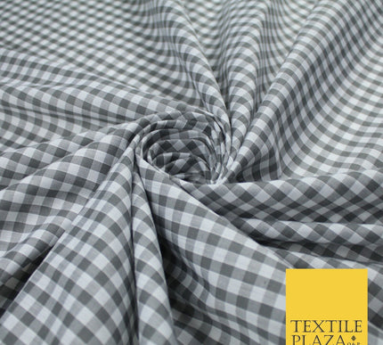 15 COLOURS - Medium 1/4" Gingham Square Check Polycotton Fabric Dress Craft 44"