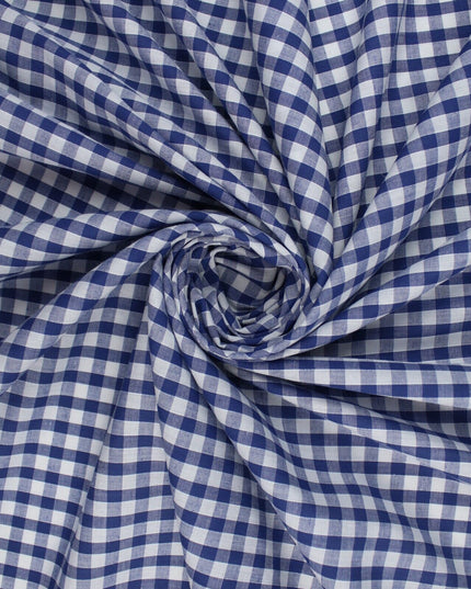 15 COLOURS - Medium 1/4" Gingham Square Check Polycotton Fabric Dress Craft 44"