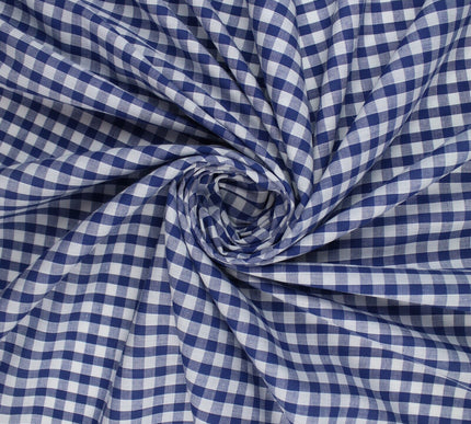 15 COLOURS - Medium 1/4" Gingham Square Check Polycotton Fabric Dress Craft 44"
