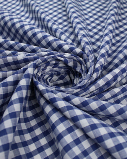 15 COLOURS - Medium 1/4" Gingham Square Check Polycotton Fabric Dress Craft 44"