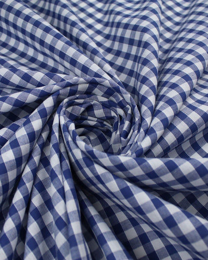 15 COLOURS - Medium 1/4" Gingham Square Check Polycotton Fabric Dress Craft 44"
