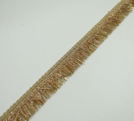 Gold Metallic Fuzzy Weave Fringe Trim Border Ribbon Lace 3cm Wide X731