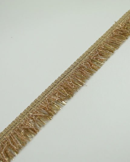 Gold Metallic Fuzzy Weave Fringe Trim Border Ribbon Lace 3cm Wide X731
