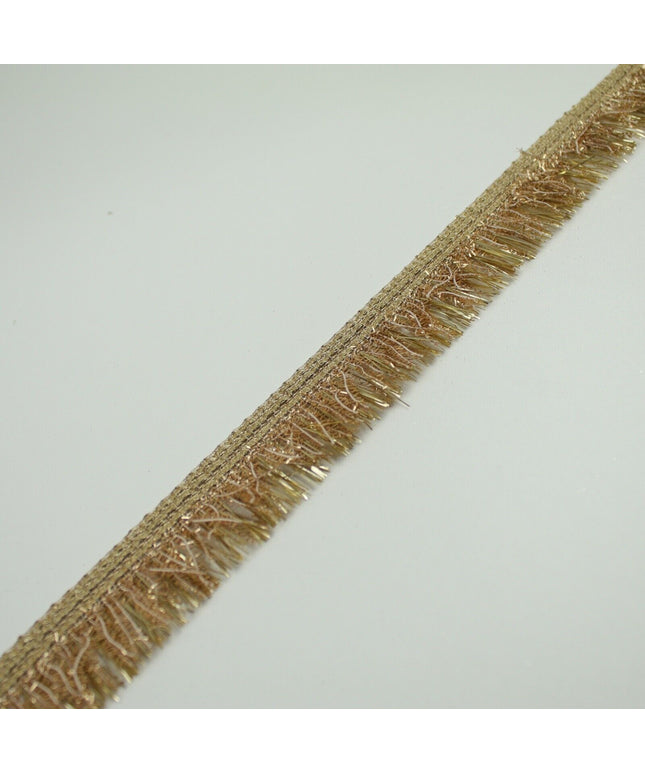 Gold Metallic Fuzzy Weave Fringe Trim Border Ribbon Lace 3cm Wide X731