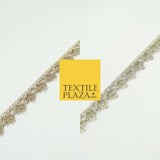 GOLD Slim Metallic Thread Scalloped Trim Border Ribbon Lace 1.5cm Wide