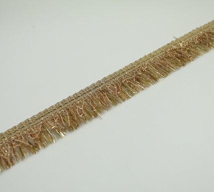 Gold Metallic Fuzzy Weave Fringe Trim Border Ribbon Lace 3cm Wide X731