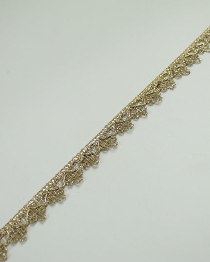 GOLD Slim Metallic Thread Scalloped Trim Border Ribbon Lace 1.5cm Wide