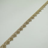 GOLD Slim Metallic Thread Scalloped Trim Border Ribbon Lace 1.5cm Wide