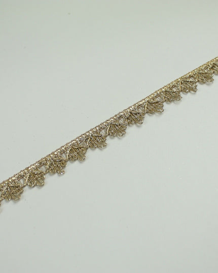 GOLD Slim Metallic Thread Scalloped Trim Border Ribbon Lace 1.5cm Wide