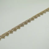 GOLD Slim Metallic Thread Scalloped Trim Border Ribbon Lace 1.5cm Wide